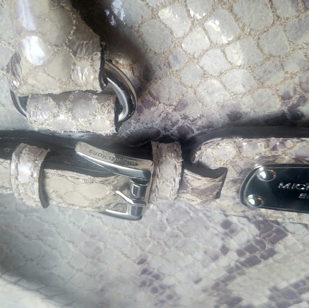 Michael Kors Grey & Silver Python Large Satchel - image 4